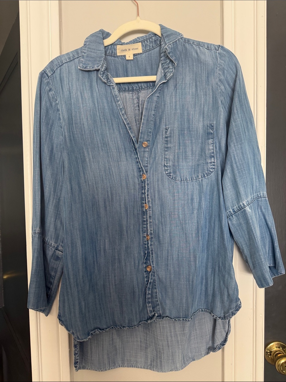 cloth & stone Light Blue Denim Button-Front Shirt